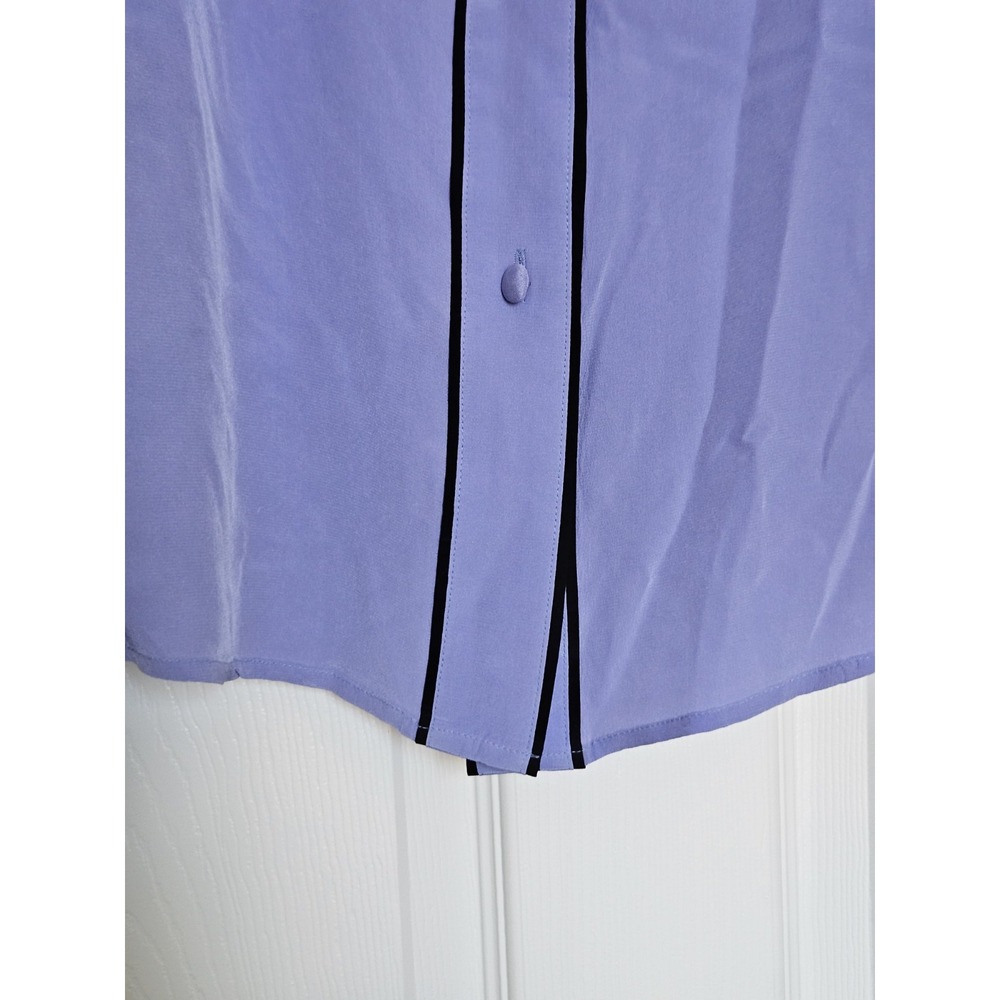 Vtg Bob Mackie Wearable Art Lavender Embroidered Butterfly ButtonUp Silk Blouse - Picture 5 of 16